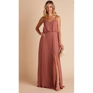 Birdy Grey Gwennie Chiffon Gown Dress Sleeveless Bridesmaid Deseret Rose Size M